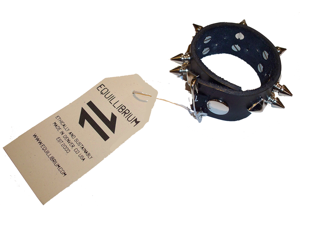 EQ Accessories: Up-cycled Leather Spiked Cuff Bracelet