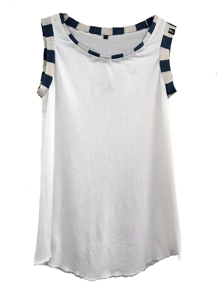 EQ Tank: Striped Hem Tank Top