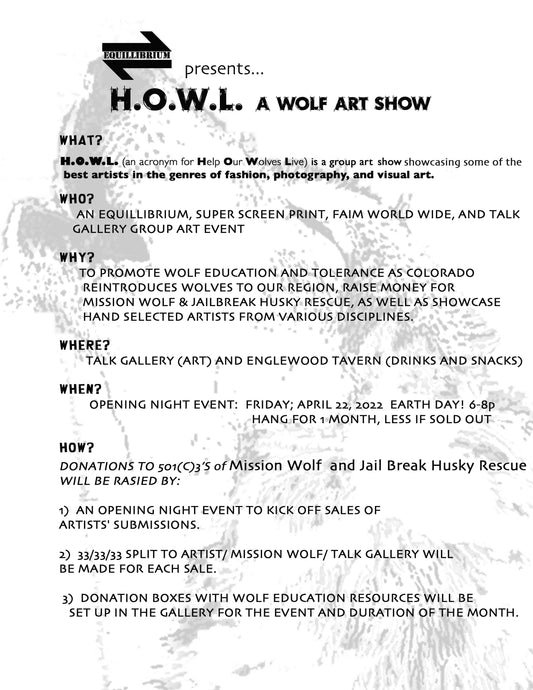 H.O.W.L. pack 5280 - "Help Our Wolves Live" Group Art Show DenCO