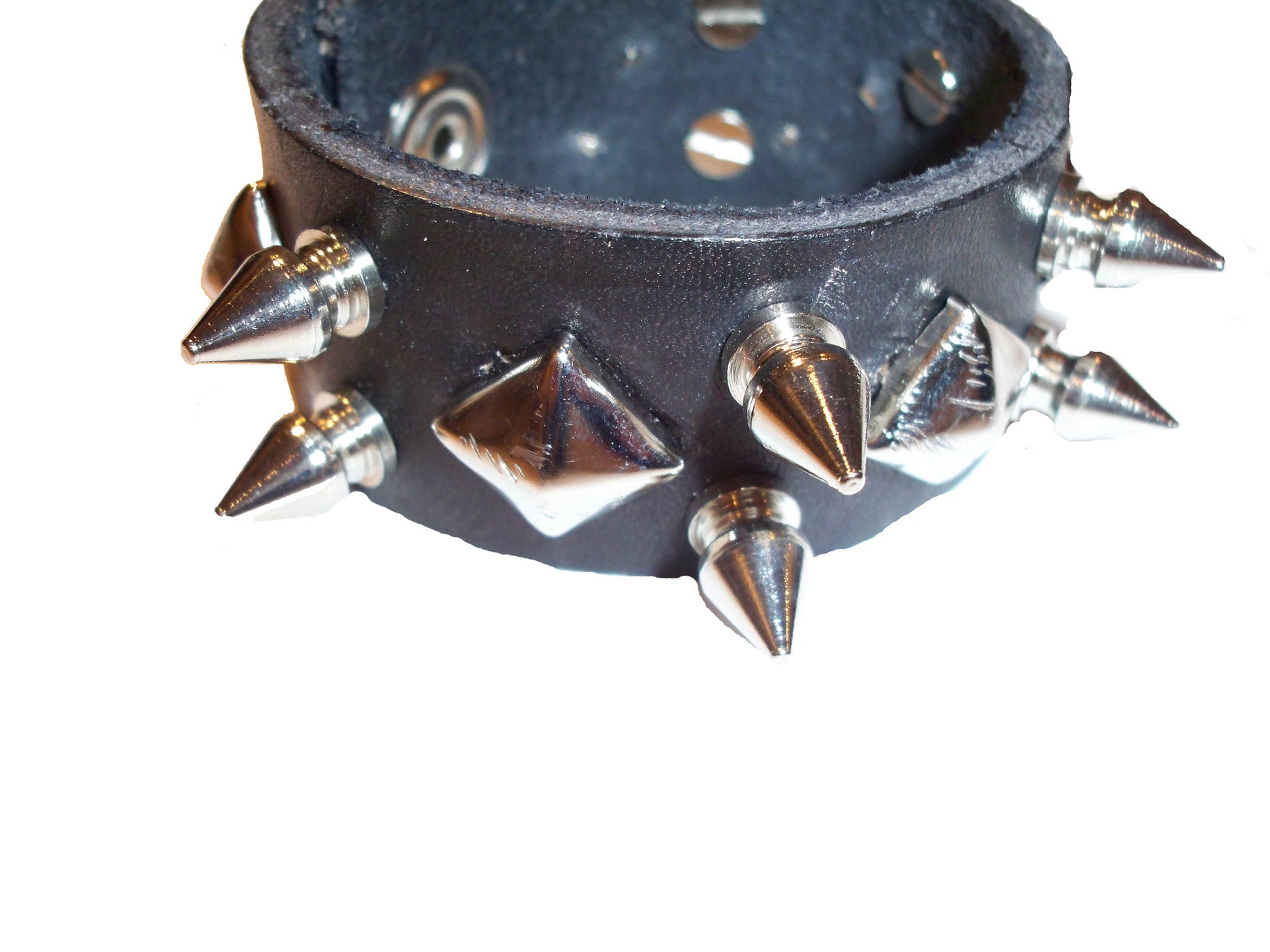 Equillibrium Up-cycled Leather Spiked Cuff Bracelet - Equillibrium - 3